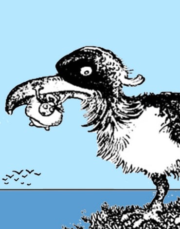 خطای دید: دخترک و پرنده غول پیکر